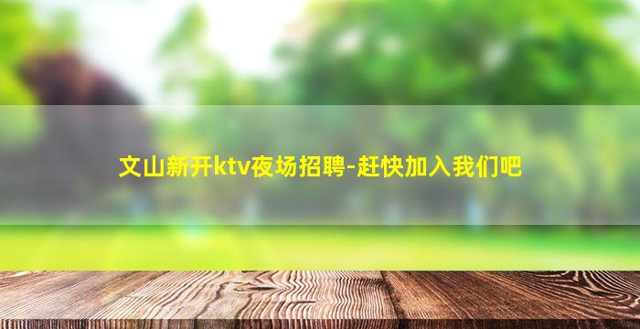文山新开ktv夜场招聘-赶快加入我们吧